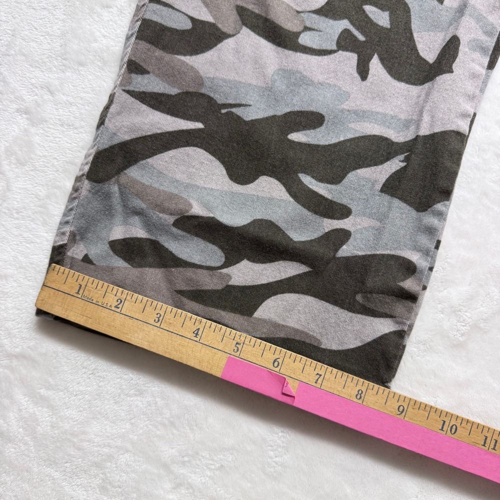 Black & Gray Camouflage Cargo Pants Women‎ Size L Stretchy Pockets Streetwear - Picture 6 of 7
